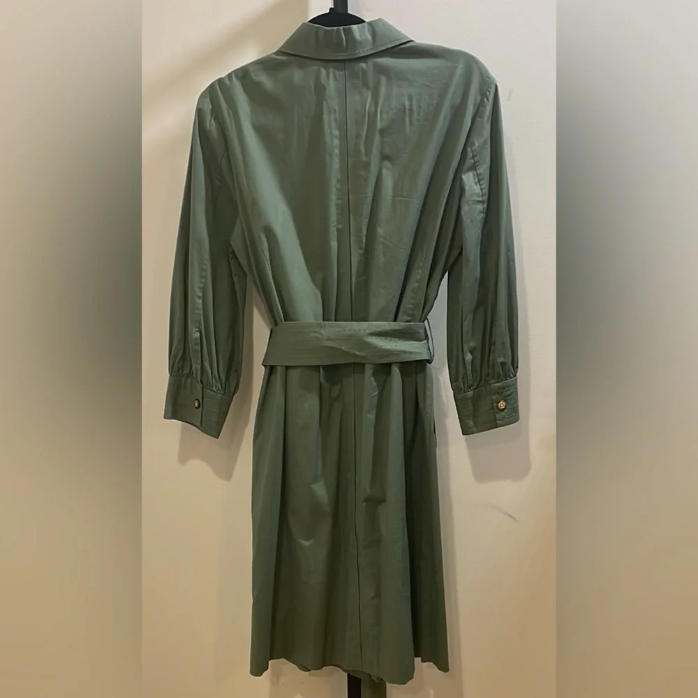 Tory Burch Olive Green Utility Shirt Dress - Picture 2 of 8